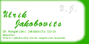 ulrik jakobovits business card